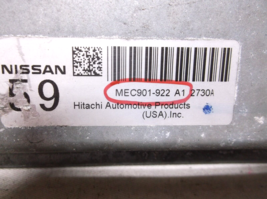 2012..12  NISSAN SENTRA 1.8L/AUTO/ W/O CVT & CRUISE CONTROL /ENGINE COMPUTER.ECU image 3