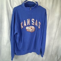 Kansas Jayhawks NCAA 1/4 Zip Sweatshirt The Game Mens Size L - £22.77 GBP