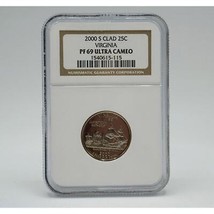 2000 S Clad Virginia Staat Statehood Quarter 25C NGC PF69 Ultra Cameo - $29.69