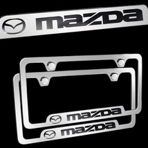 Brand New 2PCS Mazda Chrome Stainless Steel License Plate Frame Officially Licen - $60.00