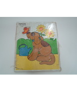 Vintage wood garden and dog playskool puzzle 7 piece puzzle - $19.75
