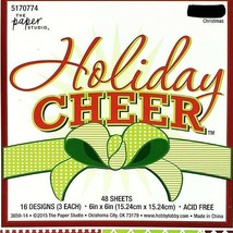 Paper Studio Christmas Cheer 48 Sheet 6&quot; x 6&quot; Paper Pad 16 Designs NWT - $13.09