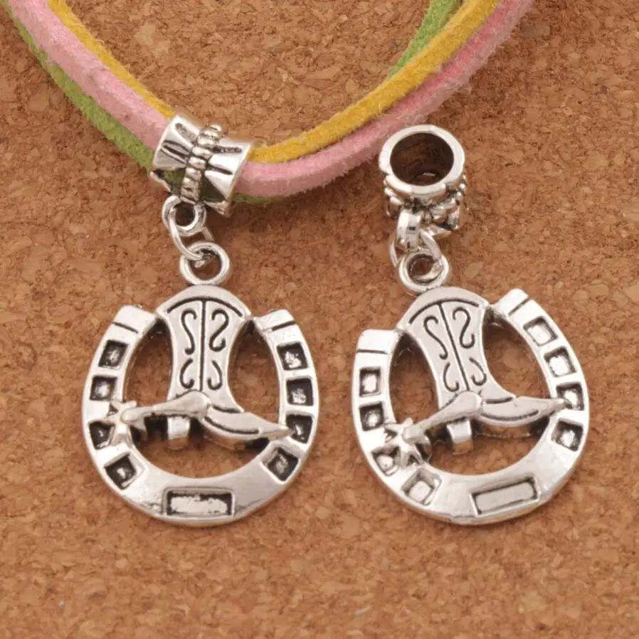 Lucky shoe with boy Boot Charm Beads Fit European celets 35.1x19.04mm B2... - £51.53 GBP