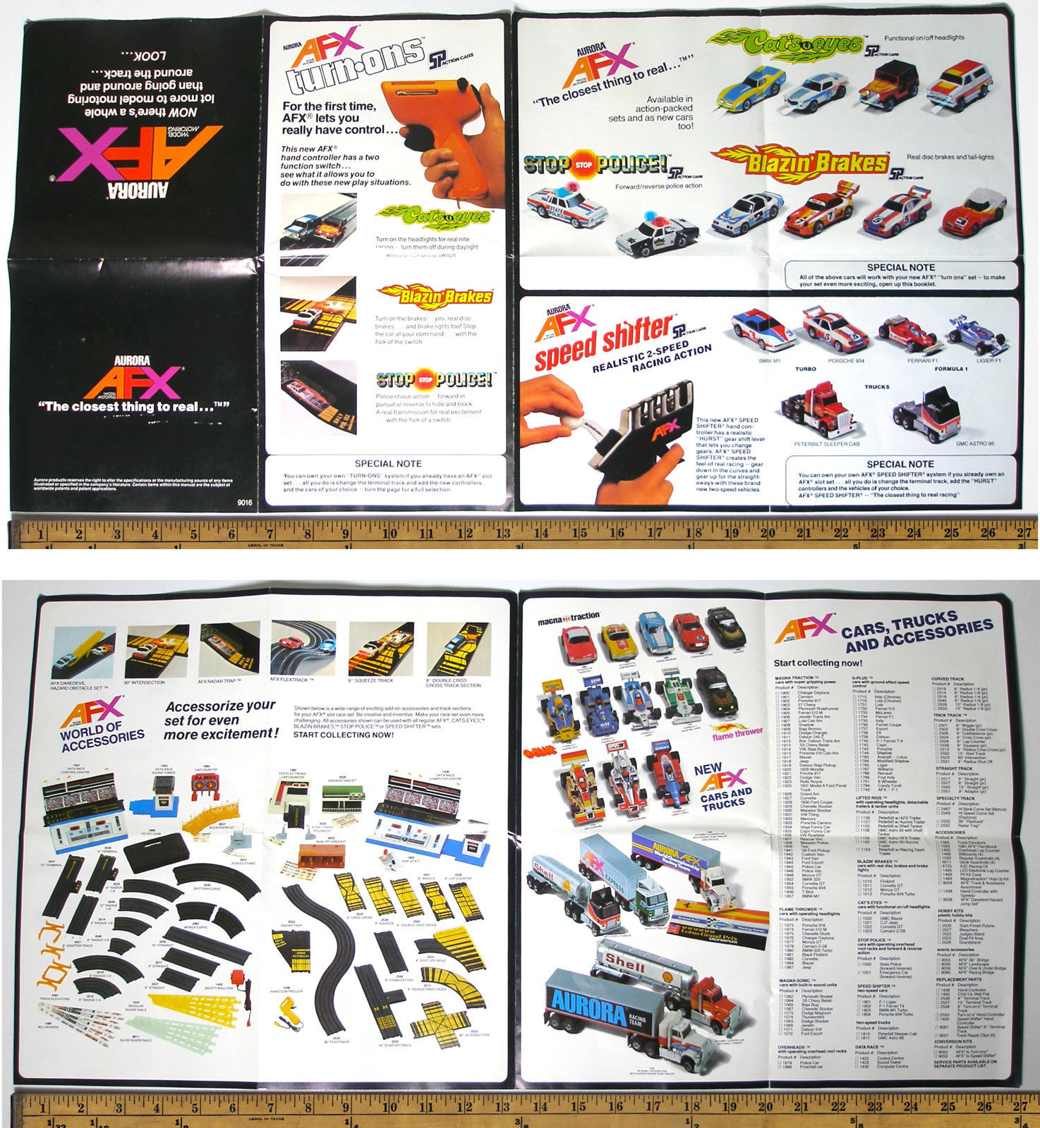 Lg. 14x27" 1982 Aurora AFX Model Motoring CAR & ACCESSORY Slot Car Catalog #9016 - $9.99