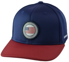 PGA Tour Pro Series Circle Logo Lightweight Navy Blue &amp; Red Adjustable Golf Hat - £14.27 GBP