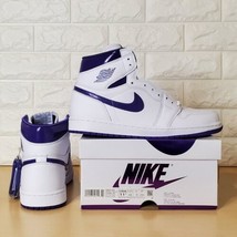 Nike Wmns Size 11.5 Air Jordan 1 Retro High OG Court Purple CD0461-151 - £180.43 GBP