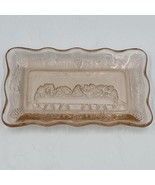 Pink Glass Trinket Tray Lords Supper Dish 5.5&quot; x 3.25&quot; Depression Style DH1 - £18.04 GBP