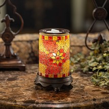 Mosaic Glass Ruby and Gold Electric Home Fragrance Warmer for Essential Oils Can - £34.61 GBP