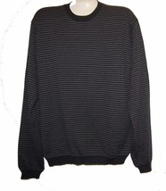 Joseph Abboud Black Gray Stripes Men&#39;s Wool Sweater Shirt Size XL Good Condition - £18.10 GBP