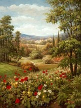 Tuscan View by Steve Harvey European Tuscan Poppies Landscape Canvas Giclee - £271.78 GBP