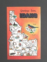 Idaho State Map Large Letter Greetings Dexter Press c1960s Vtg UNP Postcard (a) - £3.92 GBP