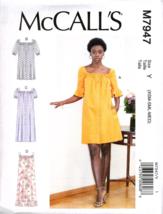 McCalls M7947 Easy Misses XS to M Shift Dresses Uncut Sewing Pattern - £11.56 GBP