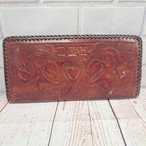 Vintage Hand Tooled Leather Holder Wallet Country Western (4” x 8 1/4”) - $12.21