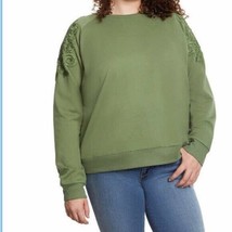 Gloria Vanderbilt Womens Crew Neck Pullover With Lace Color Sage Size X-Small - £28.34 GBP
