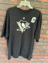 NHL Hockey T-Shirt XL Sidney Crosby #87 Pittsburgh Penguins Team Reebok Tee Gray - £23.41 GBP