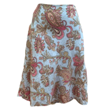 Tommy Hilfiger Sz 6 Skirt Multicolor Paisley Linen A-Line - $14.69