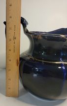 Pitcher Ceramic Cobalt Blue Gilded VTG image 3
