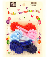 EDEN GIRLS SELF HINGE FLORAL HAIR BARRETTES - 18 PCS. (58105) - $10.85 CAD