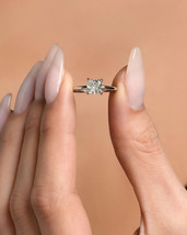 Lab Grown 1.00 Cts Princess Shape E/VVS2 Diamond 14k White Gold Engageme... - $825.00