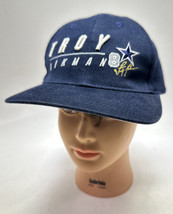 Vintage Dallas Cowboys Troy Aikman Hat Cap Strap Back Blue Embroidered - £15.70 GBP