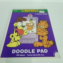 Drawing Doodle Pad With Stickers 100 Sheets Mead Garfield And Odie Vintage - £17.91 GBP