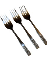 Stainless Salad Forks Set Of 3 Customcraft 6 1/2 Inches Flatware CUS3 - £11.77 GBP