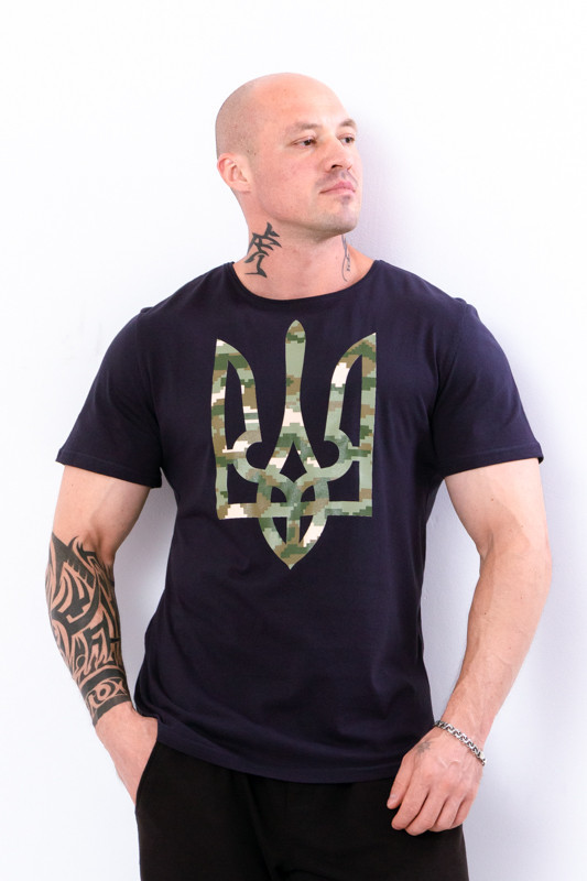T-Shirt &quot;Ukraine&quot; (men’s), Summer,  Nosi svoe 8073-001-33-Т (chornylno-s... - $19.66