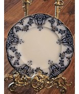 Alfred Meakin Plate Black, White and Gold with Flowers 9&quot; - $376.14 MXN