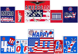 NEW Patriotic Reversible Tabletop Wood Sign 13 x 4 in Independence, Memorial Day - £4.68 GBP