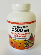 Natural Factors Vitamin C 500mg,Peach&Passionfruit&Mango,90 Chewable Wafers - $17.72