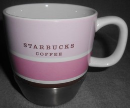 2007 Starbucks Stainless Steel &amp; Ceramic 10 Oz Handled Mug - £12.39 GBP