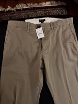 J. Crew MENS  Pants “FLEX”  Khaki 29 X  32 NEW Slim  $69.50 Style H3167  LOOK - £14.95 GBP