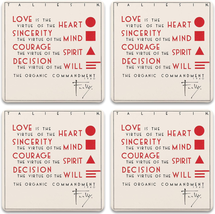 Coasterstone Frank Lloyd Wright Organic Commandment Set of 4 Coasters, O... - $40.28