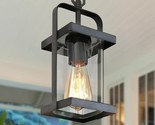 Uolfin Rhett Modern Pendant Lantern Outdoor Hanging 1-Light Rustic Black... - $72.17