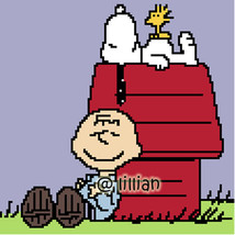 SNOOPY, WOODSTOCK &amp; CHARLIE Brown Resting Cross Stitch Pattern - £3.10 GBP