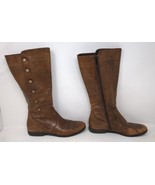 Born Women&#39;s Sage Brown Leather Button Detail Riding Boots Size 6 / 36.5... - $44.72