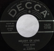Vintage Four Aces There Is A Tavern In The Town Melody Of Love Vinyl 45 Decca - £28.33 GBP