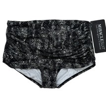 Miraclesuit Norma Jean Swim Bikini Bottom Size 14 Black Metallic Snake Animal - $49.45