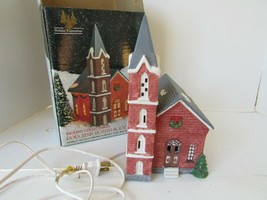 Holiday Expressions Village Building Brick Church Dickens Lighted 9&quot;H 1991 Lot D - £9.82 GBP