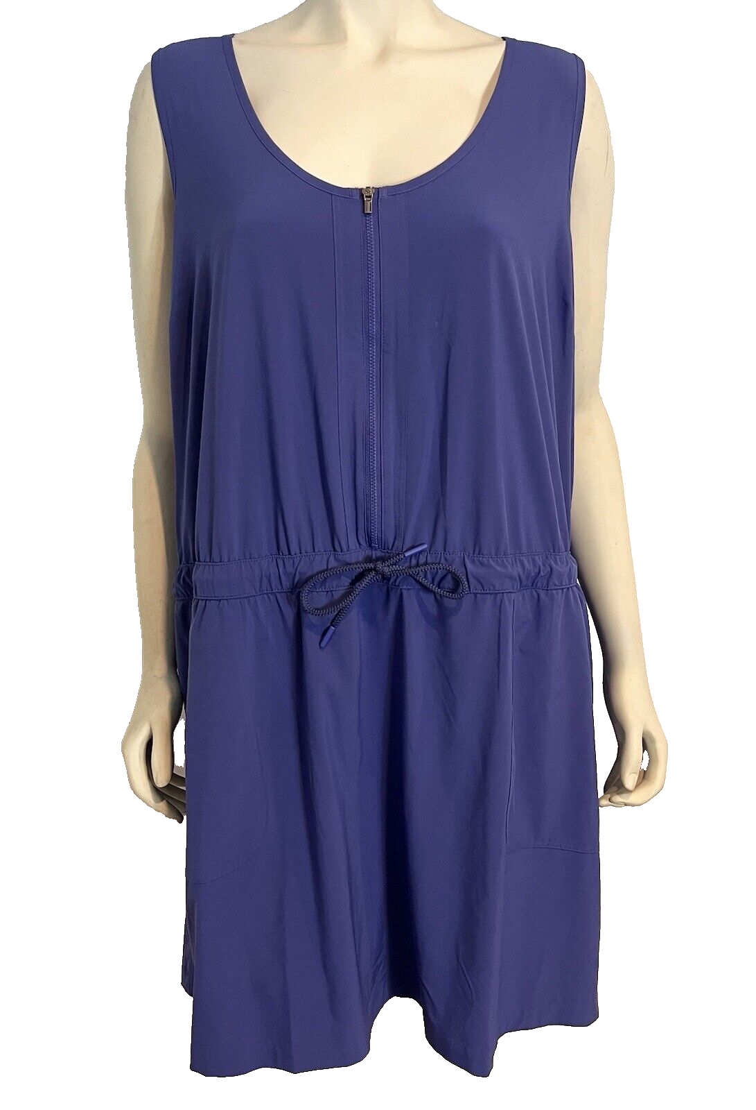 Primary image for Athleta Blue Sleeveless Drawstring Waist Dress with Shorts Size 24