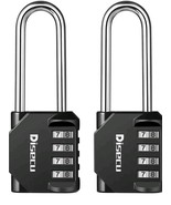 2 Pack 2.6 Inch Long Shackle Combination Lock 4 Digit Outdoor Waterproof - $20.37 CAD