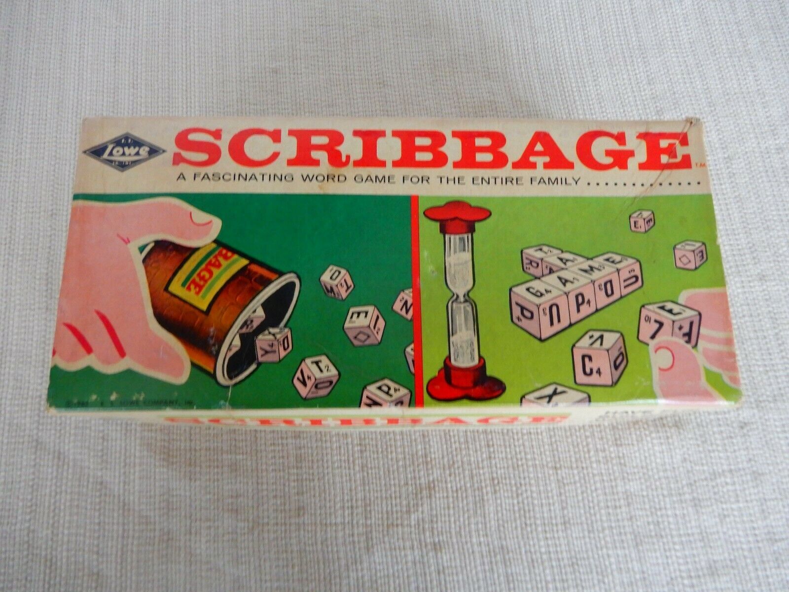 Scribbage 1967 vintage family fun word game by E.S. Lowe Company - $15.00