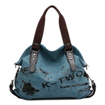 Vintage Graffiti Women Bag Canvas Handbag Female Famous Designer Shoulder Bag La - £51.68 GBP