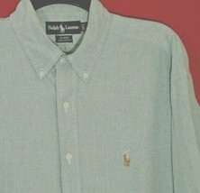 RALPH LAUREN Mens Blaire L Long Sleeve Green Oxford Button Front Shirt  - £12.41 GBP