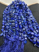 Grade A undyed Polished raw Lapis Lazuli 16 &quot; long stranding beads crystals 10PC - £119.07 GBP