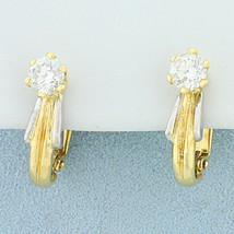 1.25ct TW Diamond Half Hoop Earrings in 18K Yellow and White Gold - $2,675.00