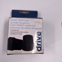 Drive Medical Small Base Quad Cane Tip Black  Fits 5/8&quot; Leg Diameter 4 Pack - £7.77 GBP