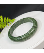 Green Phantom Quartz Bangle 60+MM Icy Translucent Multi-inclusions - $143.99