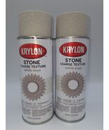 Krylon Stone Coarse Texture Finish Spray Paint White Onyx 18213 TWO CANS... - $70.32