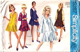 Misses&#39; DRESS or JUMPER Vintage 1969 Simplicity Pattern 8287 Size 12 - $12.00